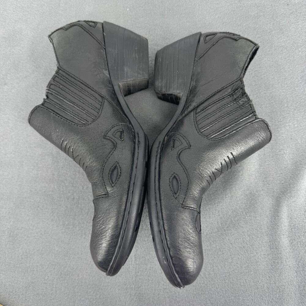 Born Black Leather Western Slip On Shootie Shoes Womens 9 40.5 Comfort Bootie - Picture 6 of 9